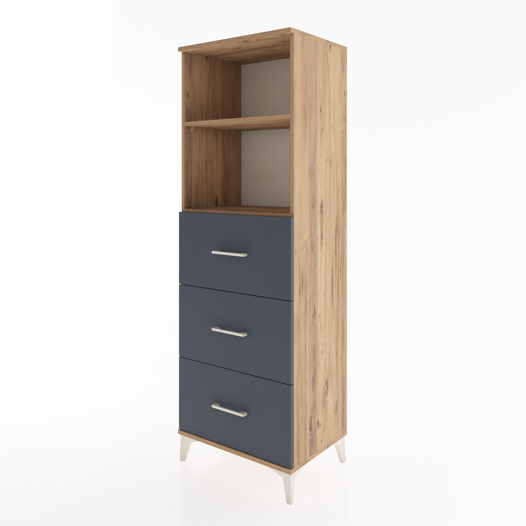 Woodntry Modüler Dolap Çam 60x44x170 cm Çekmeceli ve Raflı CR51-3