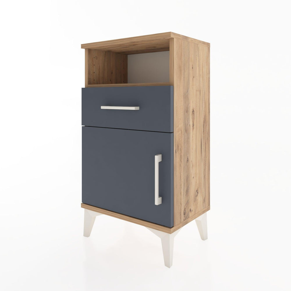 Woodntry Modüler Komodin Raf Çekmece Kapaklı 44x30x68 cm Çam - Woodntry