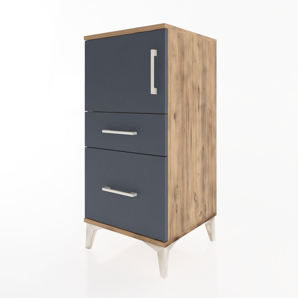 Woodntry Modular Nightstand Pine 44x44x84 cm with Cover and Drawer KC45-3