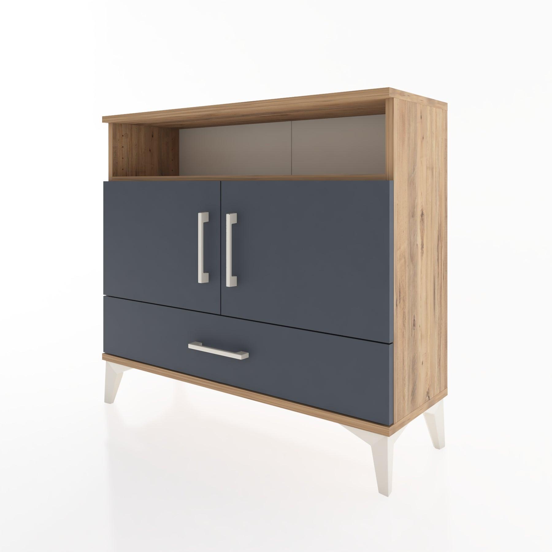 Woodntry Modüler Şifonyer Raf Kapak Çekmeceli 88x30x68 cm Çam - Woodntry