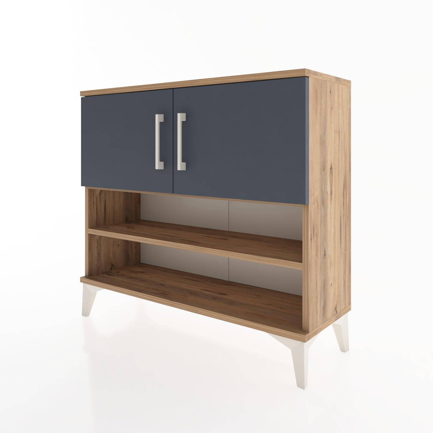 Woodntry Modüler Şifonyer Raf ve İki Kapaklı V2 88x30x68 cm Antrasit - Woodntry
