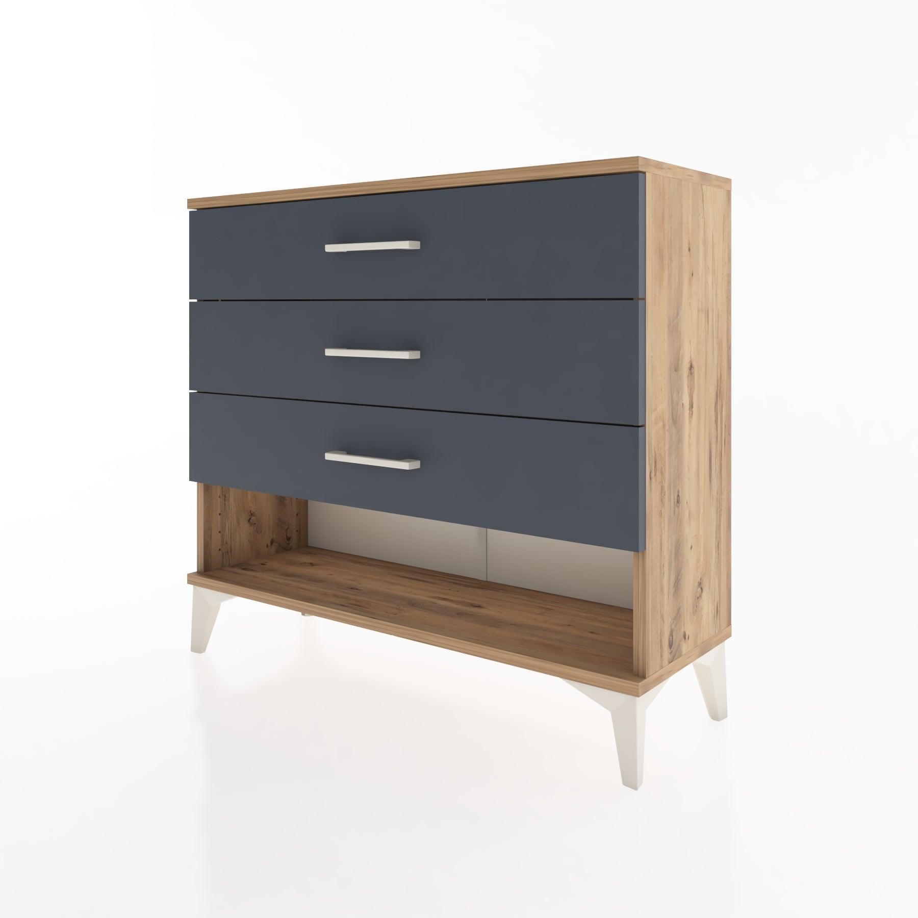 Woodntry Modüler Şifonyer Üç Çekmeceli V1 88x30x68 cm Çam - Woodntry