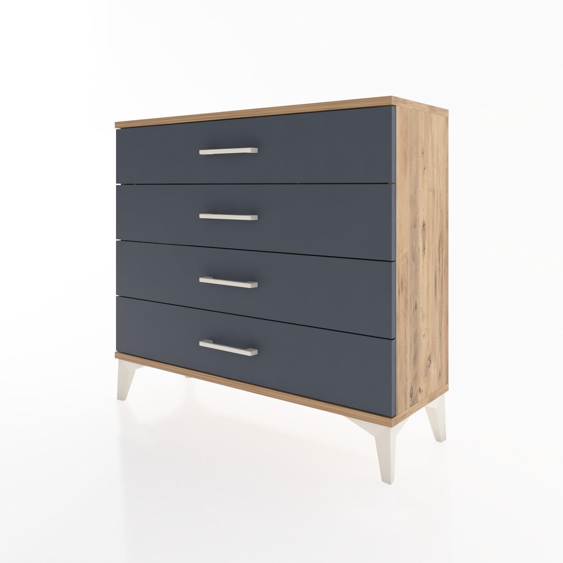 Woodntry Modüler Şifonyer 4 Çekmeceli 88x30x68 cm Çam - Woodntry