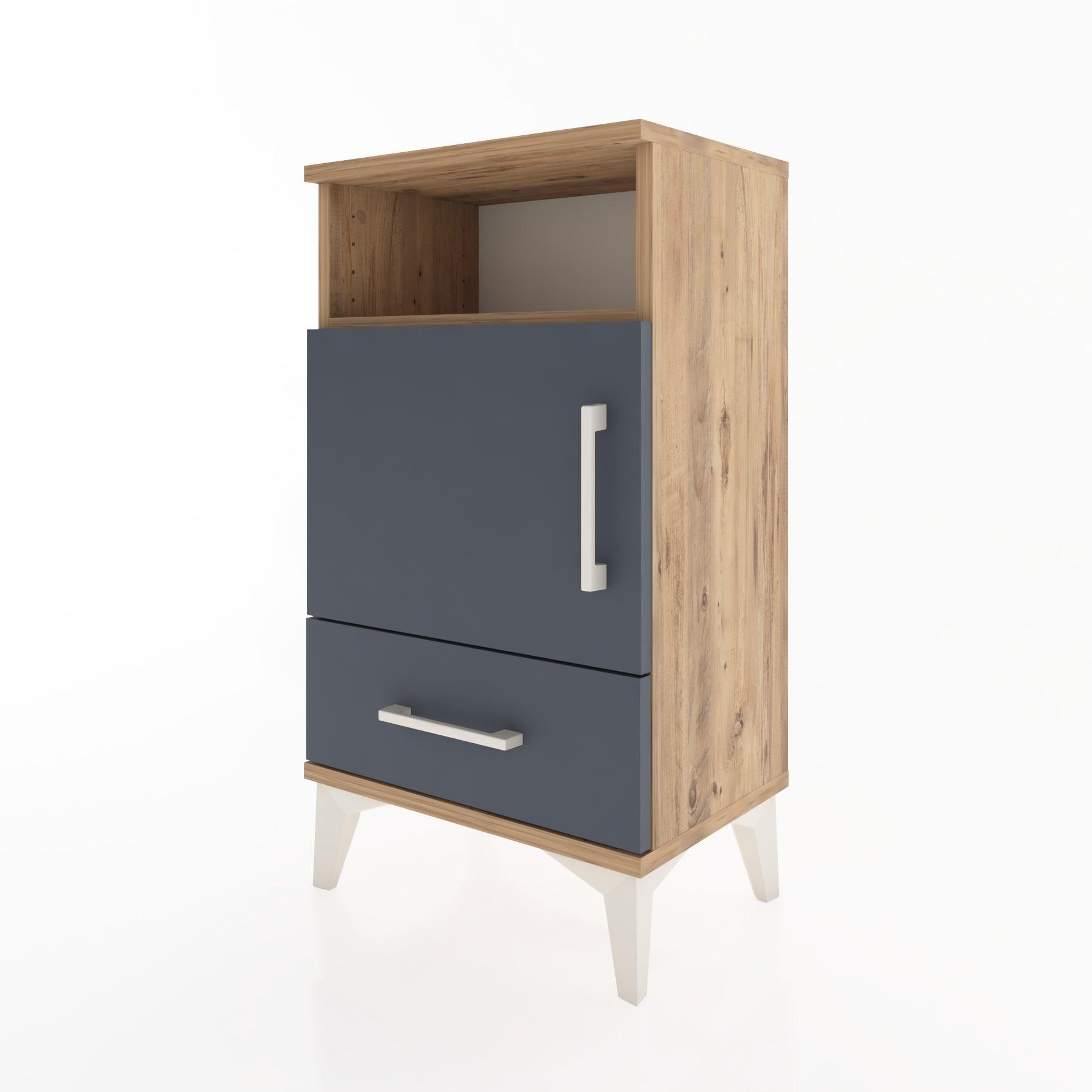 Woodntry Modüler Komodin Raf Kapak Çekmeceli 44x30x68 cm Çam - Woodntry