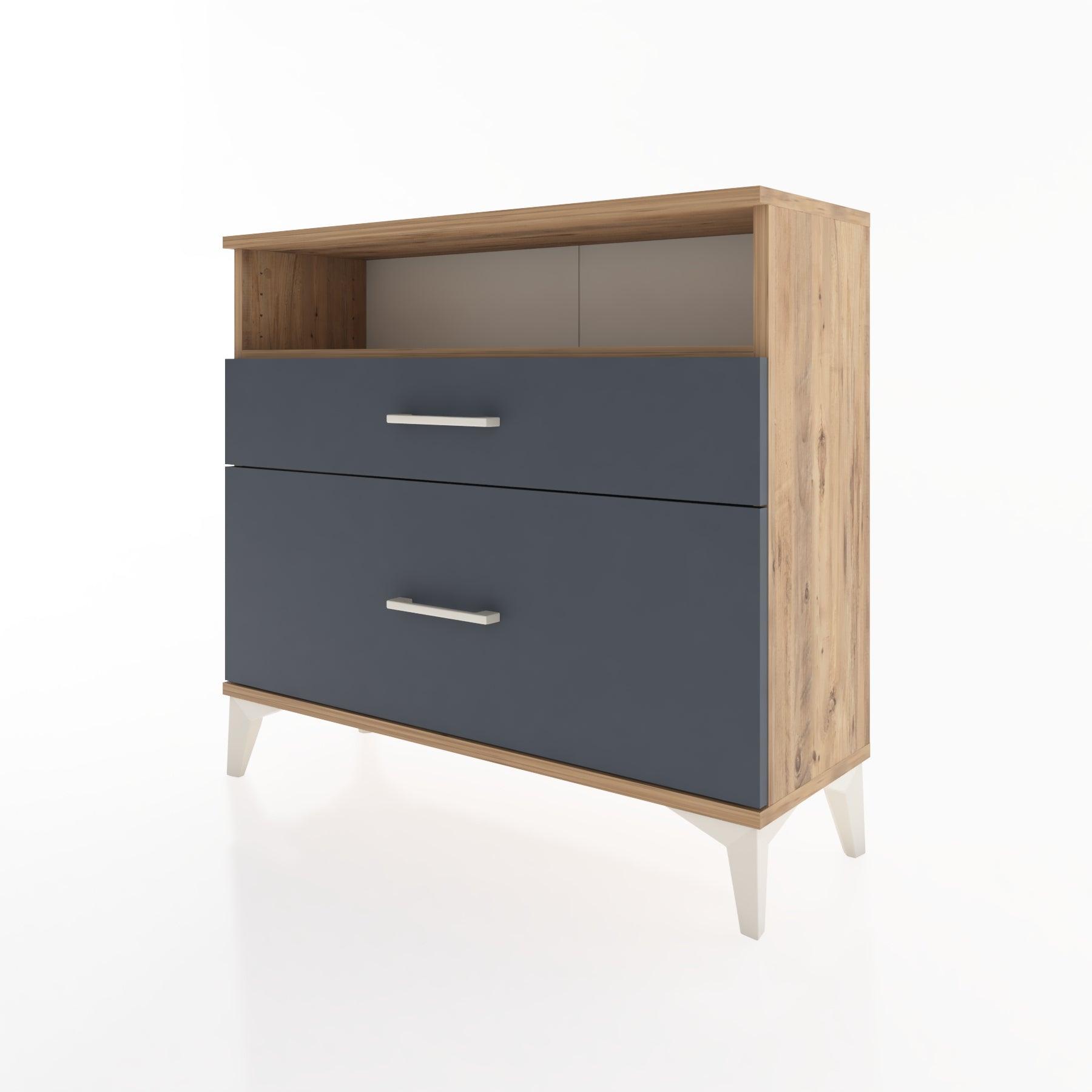 Woodntry Modüler Şifonyer İki Çekmeceli V6 88x30x68 cm Çam - Woodntry