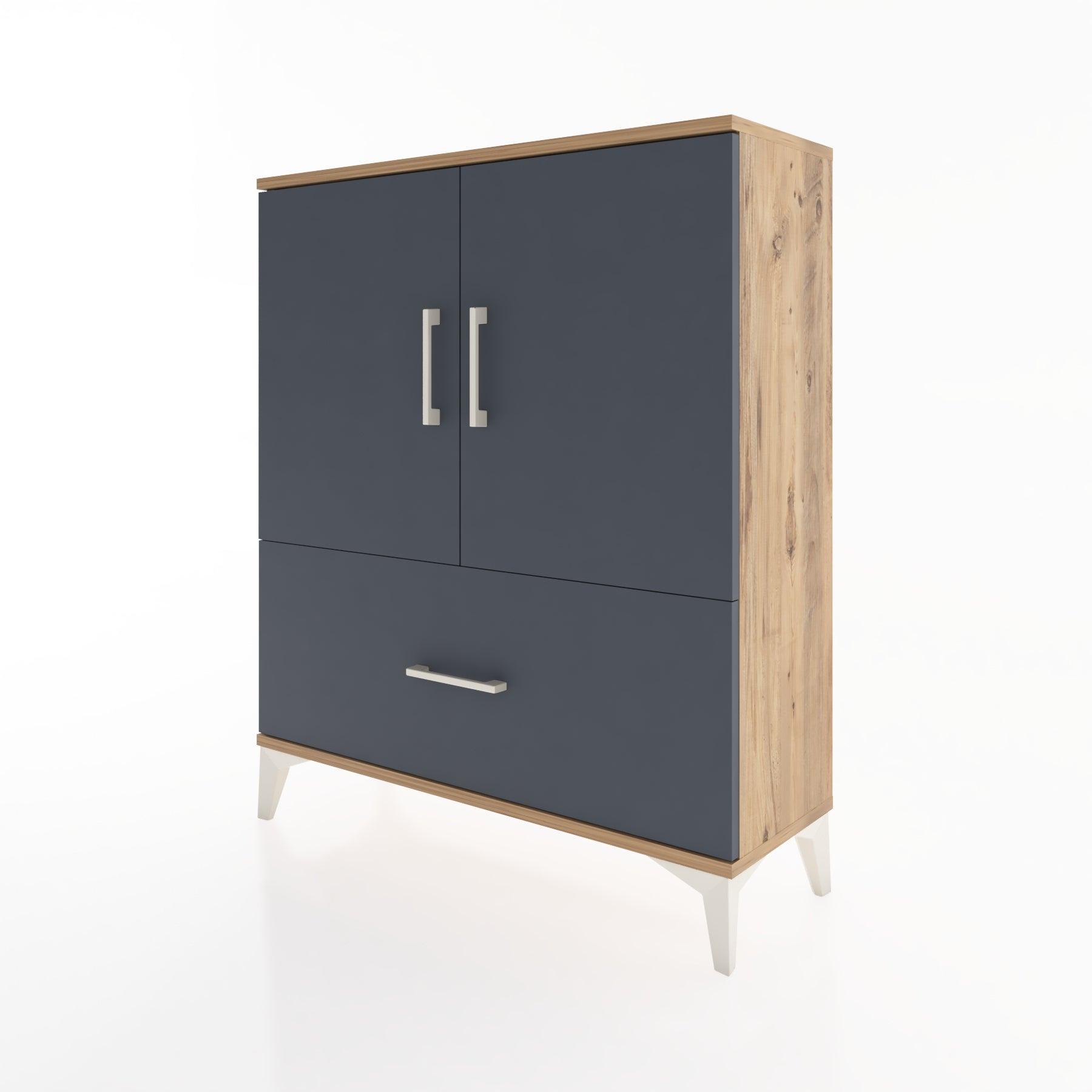 Woodntry Modüler Şifonyer Çam 88x30x94 cm Kapaklı ve Çekmeceli KC10-3