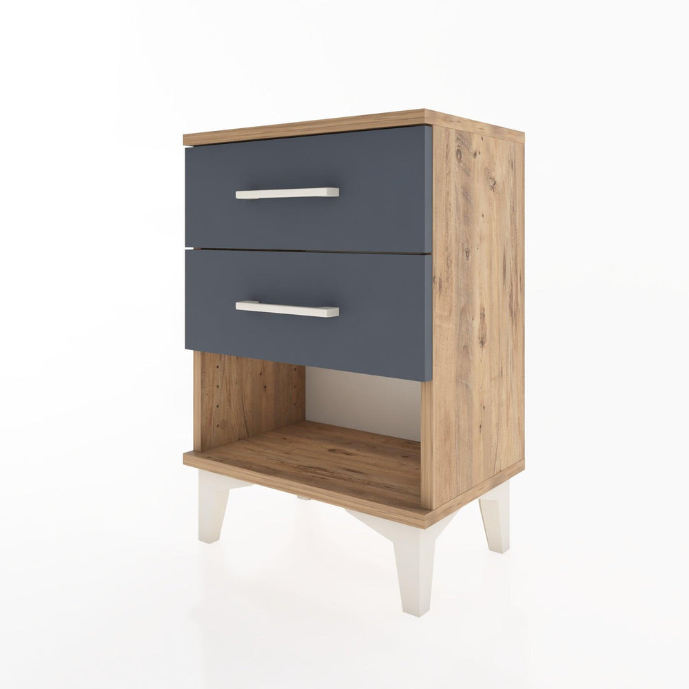Woodntry Modüler Komodin İki Çekmece ve Raf 44x30x52 cm Çam - Woodntry
