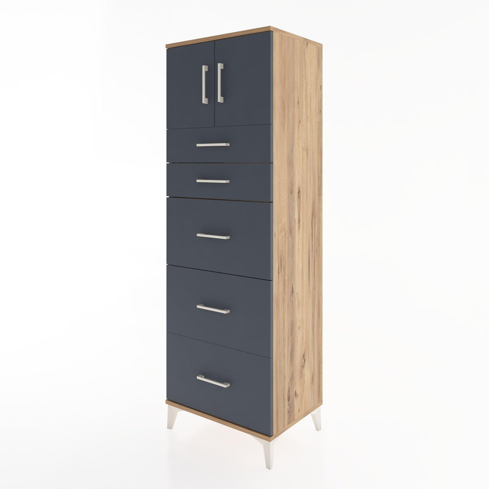 Woodntry Modular Cabinet Pine 60x44x170 cm with Doors and Drawers KC22-3