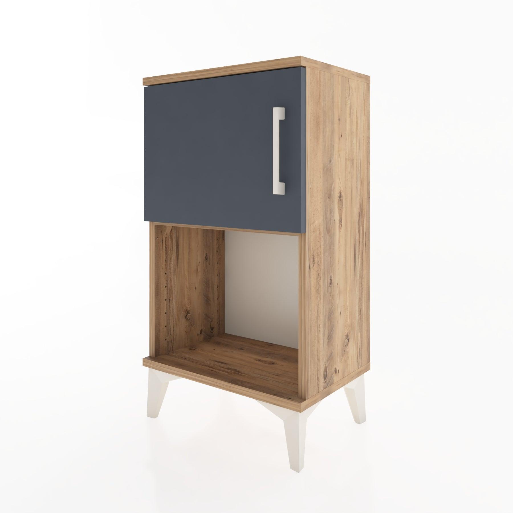 Woodntry Modüler Komodin Raf ve Tek Kapaklı V2 44x30x68 cm Çam - Woodntry