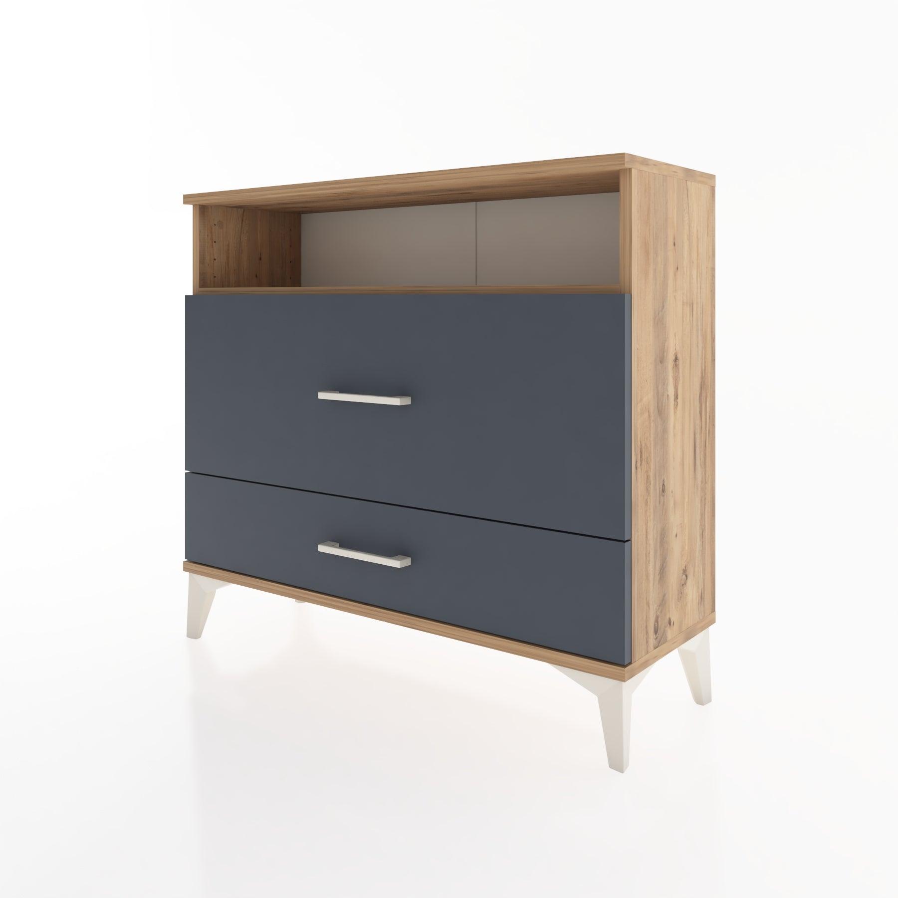 Woodntry Modüler Şifonyer İki Çekmeceli V7 88x30x68 cm Çam - Woodntry