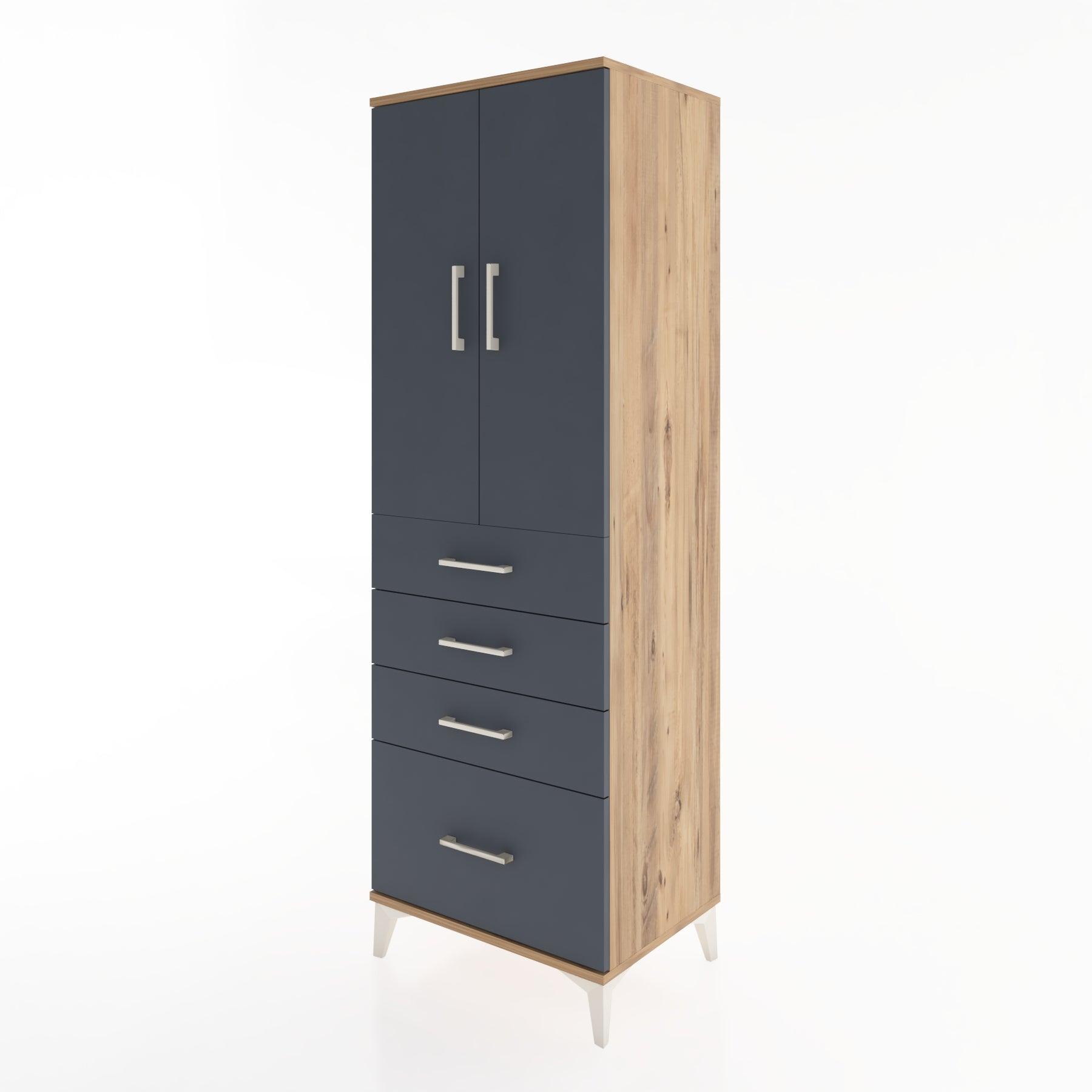 Woodntry Modular Cabinet Pine 60x44x170 cm with Doors and Drawers KC13-3