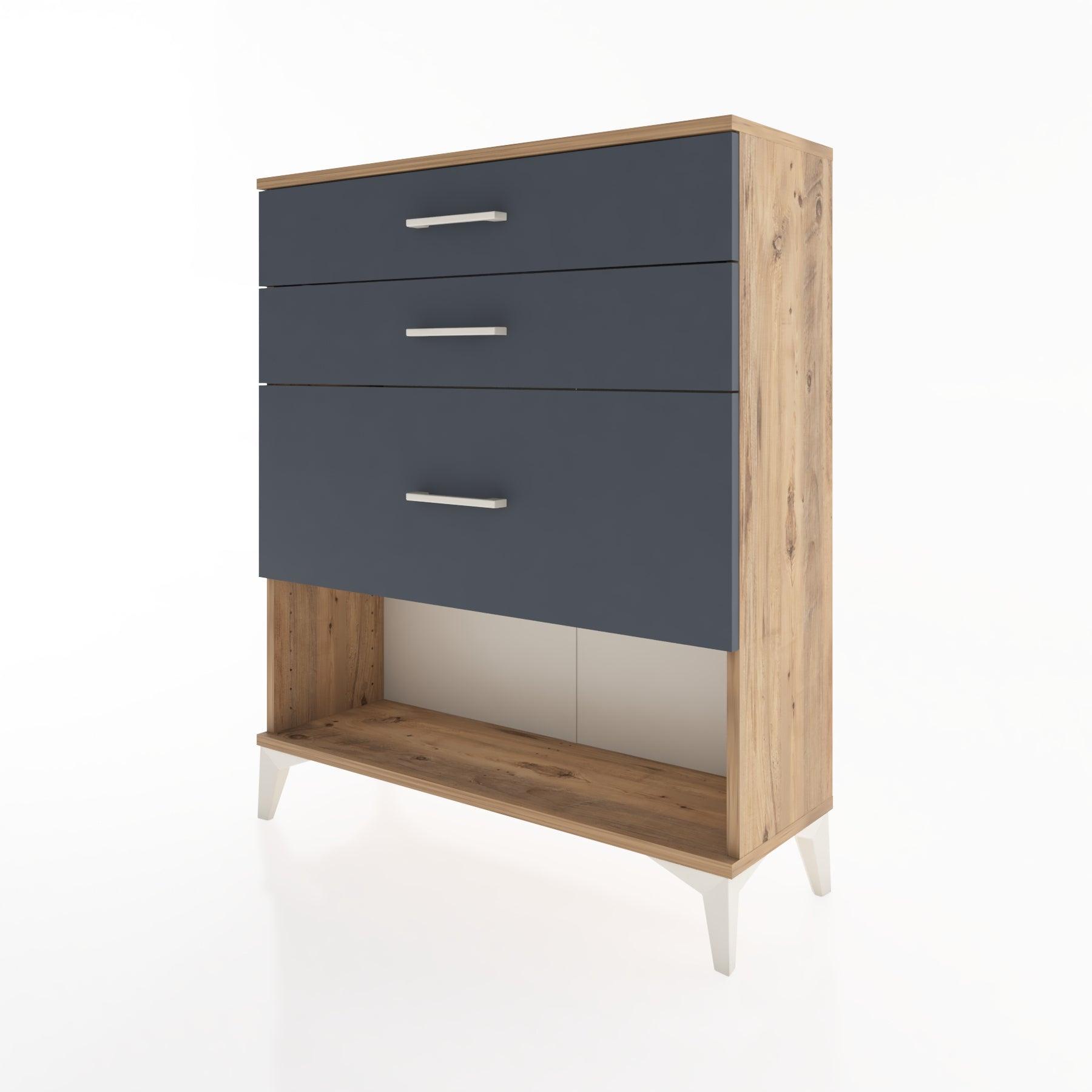 Woodntry Modular Dresser Pine 88x30x94 cm with Drawers and Shelves CR15-3