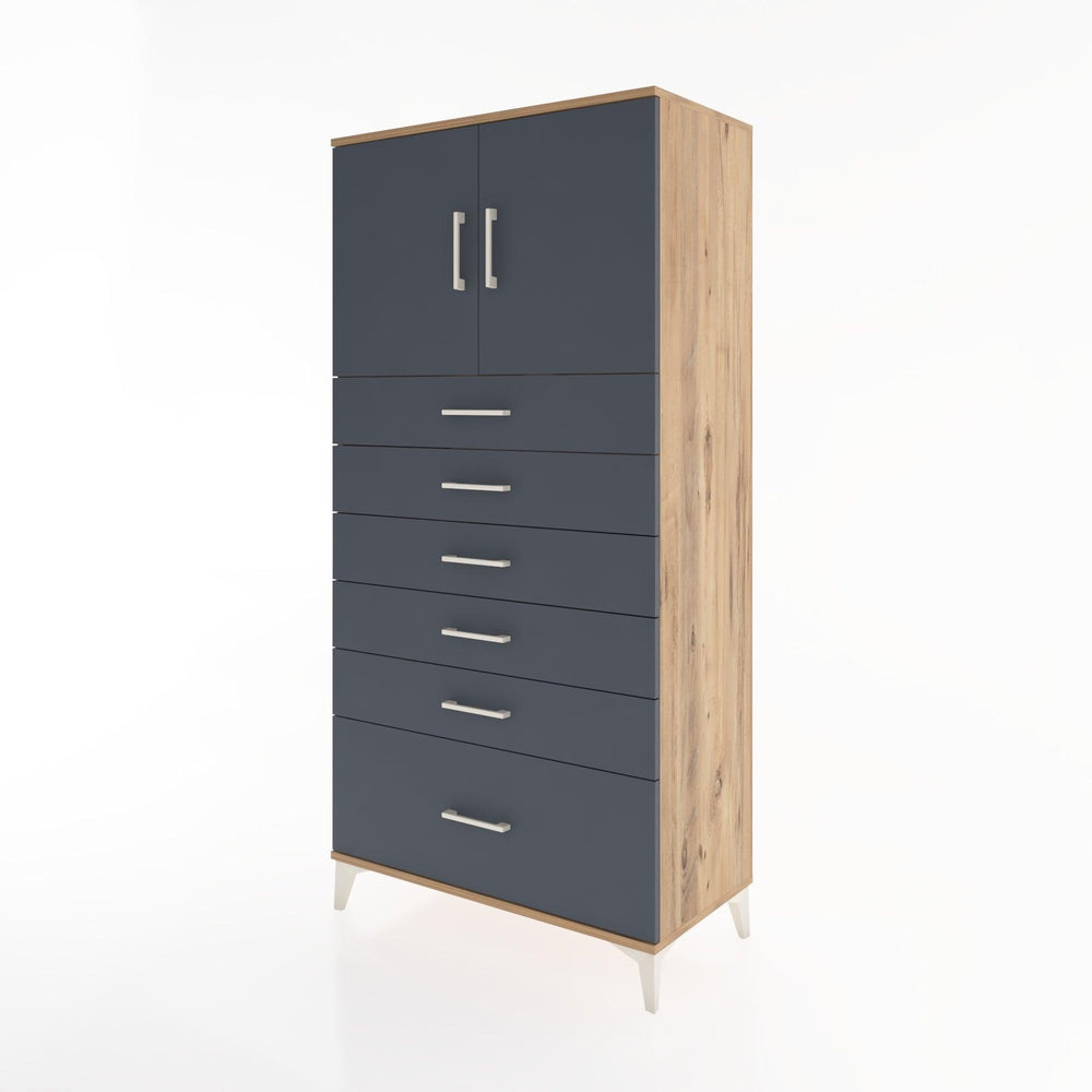 Woodntry Modular Cabinet Pine 88x44x170 cm with Doors and Drawers KC11-3