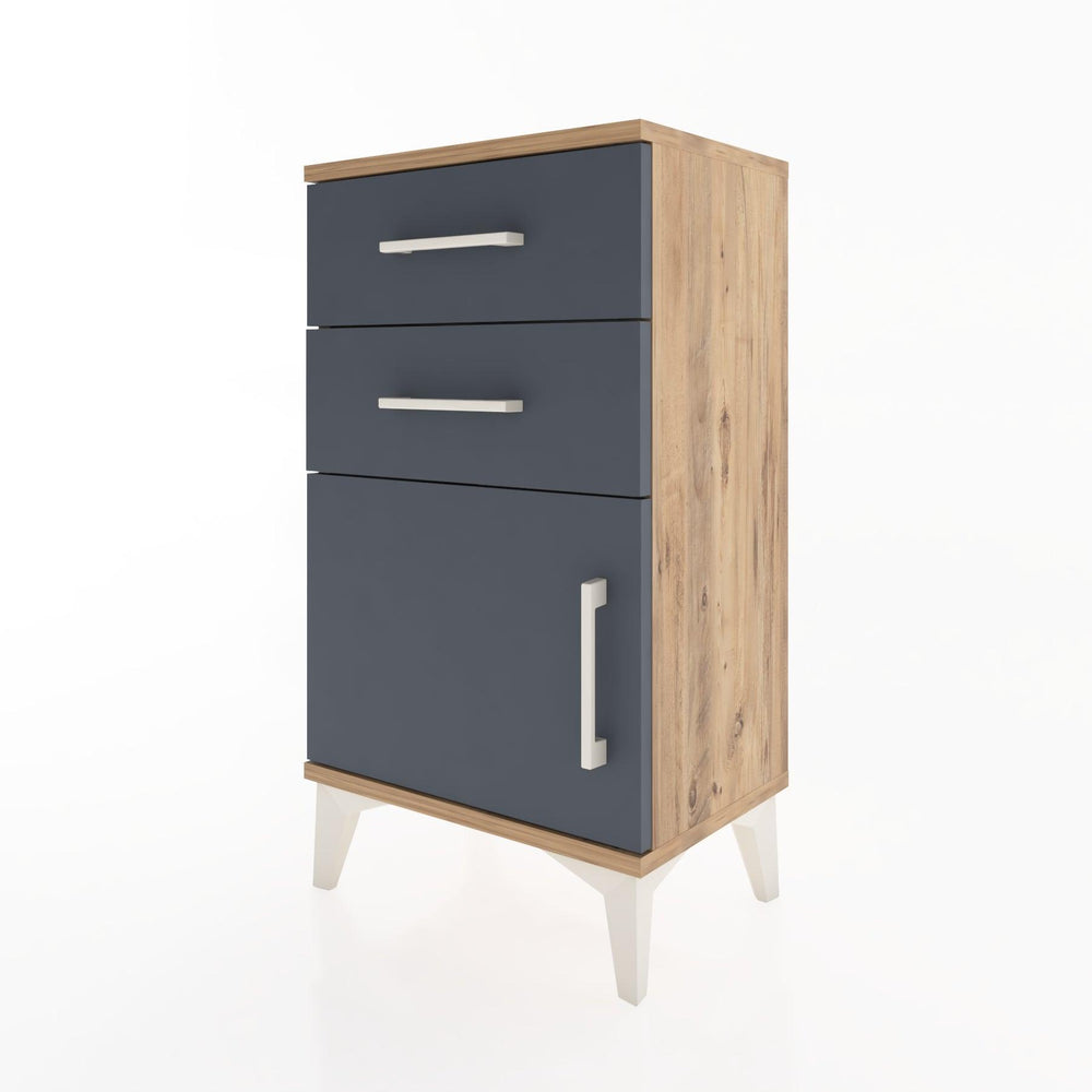 Woodntry Modüler Komodin İki Çekmece ve Kapaklı 44x30x68 cm Çam - Woodntry