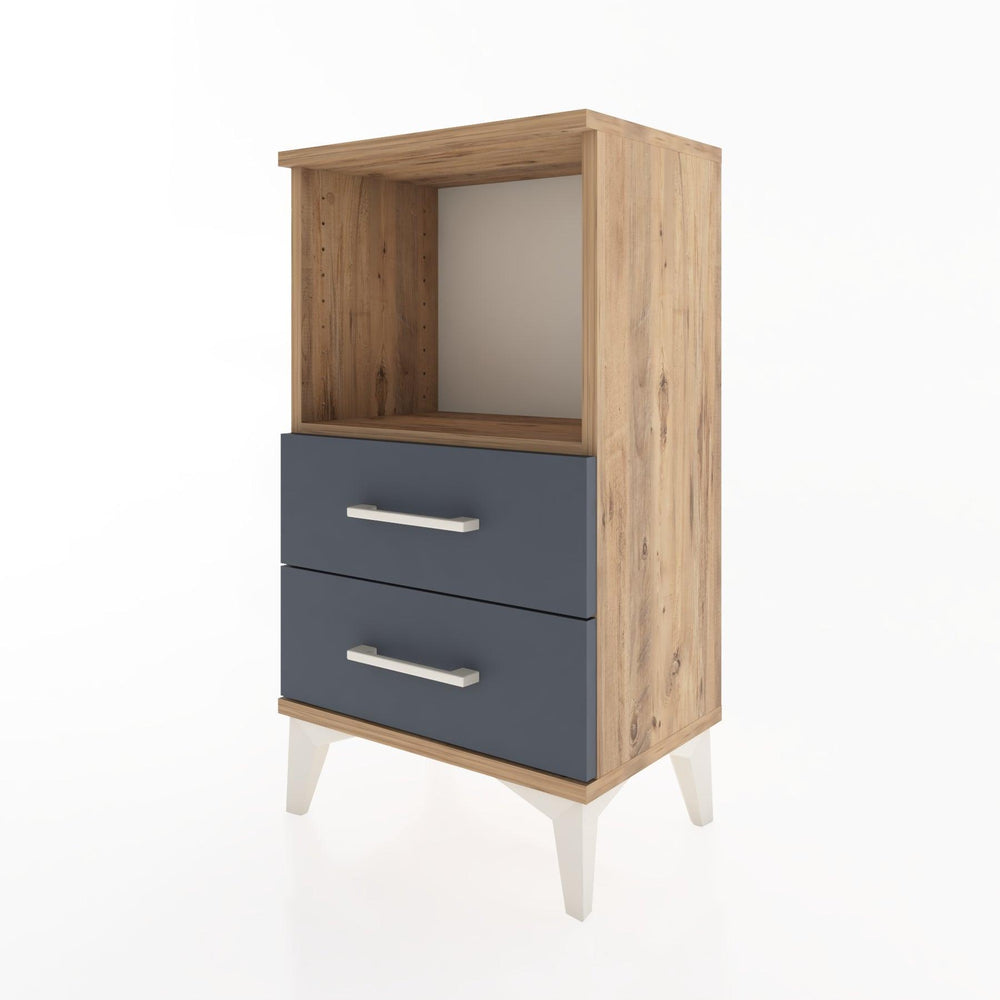 Woodntry Modüler Komodin 2 Çekmece ve Raflı V2 44x30x68 cm Çam - Woodntry