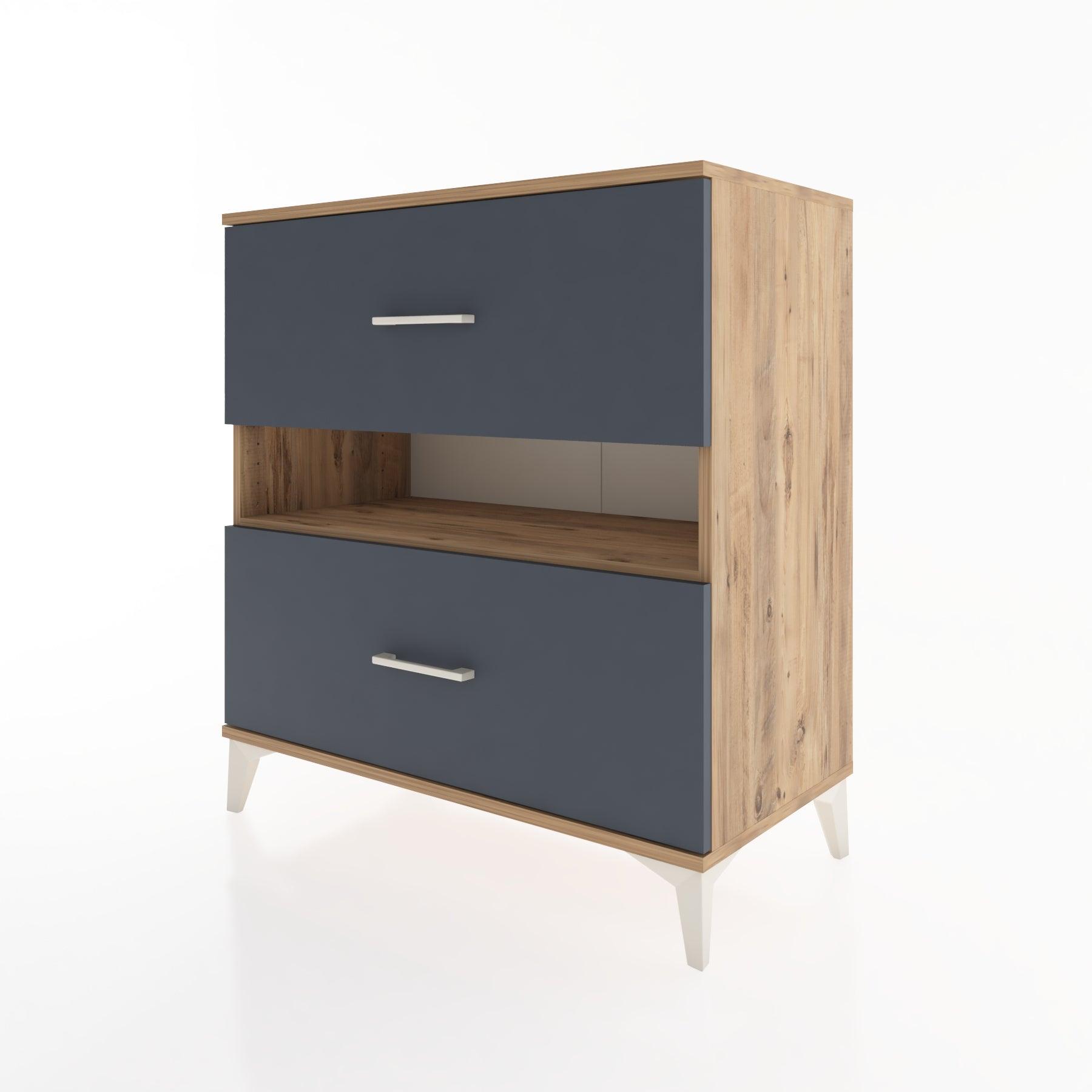 Woodntry Modüler Şifonyer Çam 88x44x84 cm Çekmeceli ve Raflı CR2-3
