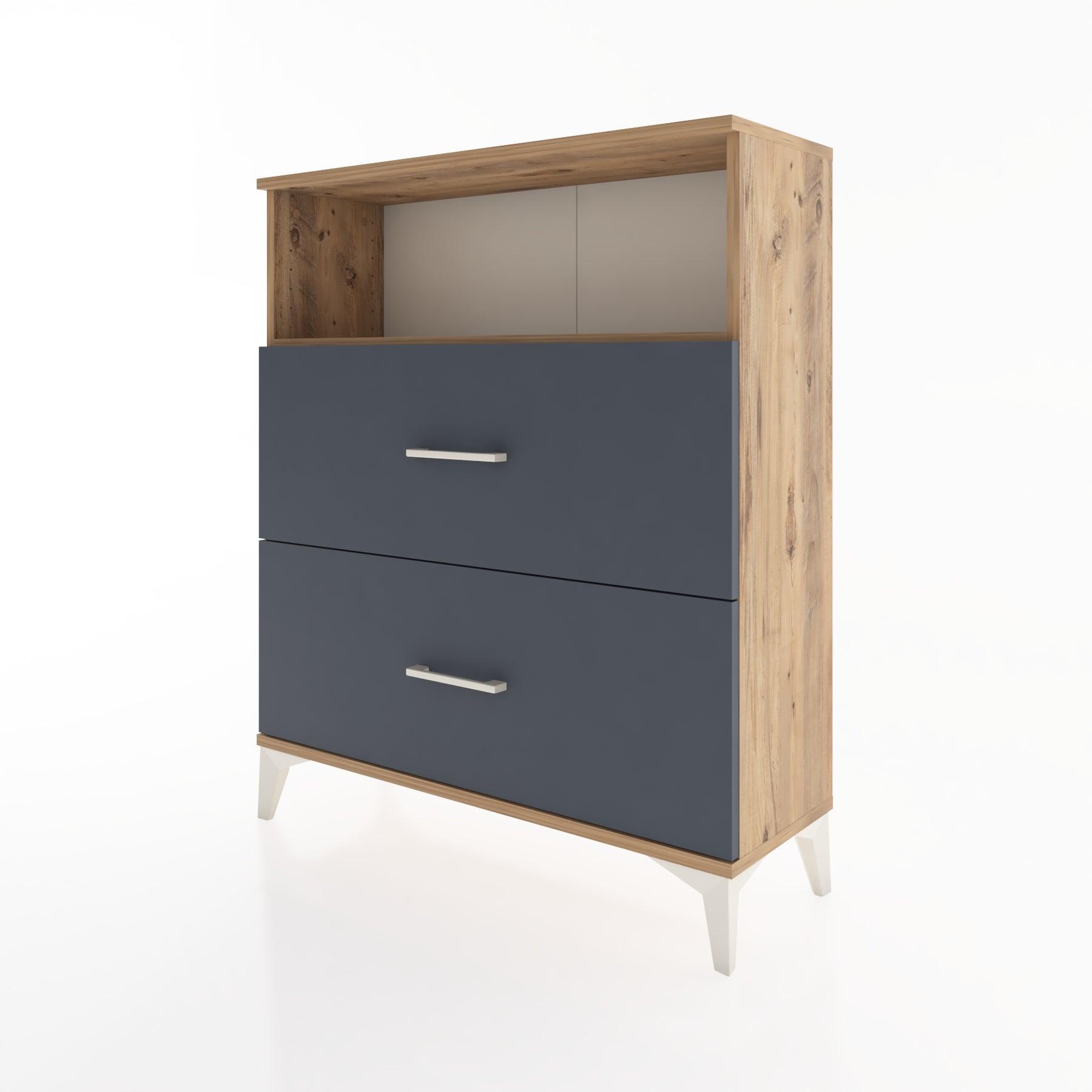 Woodntry Modular Dresser Pine 88x30x94 cm with Drawers and Shelves CR16-3