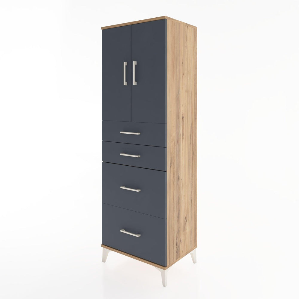 Woodntry Modular Cabinet Pine 60x44x170 cm with Doors and Drawers KC19-3