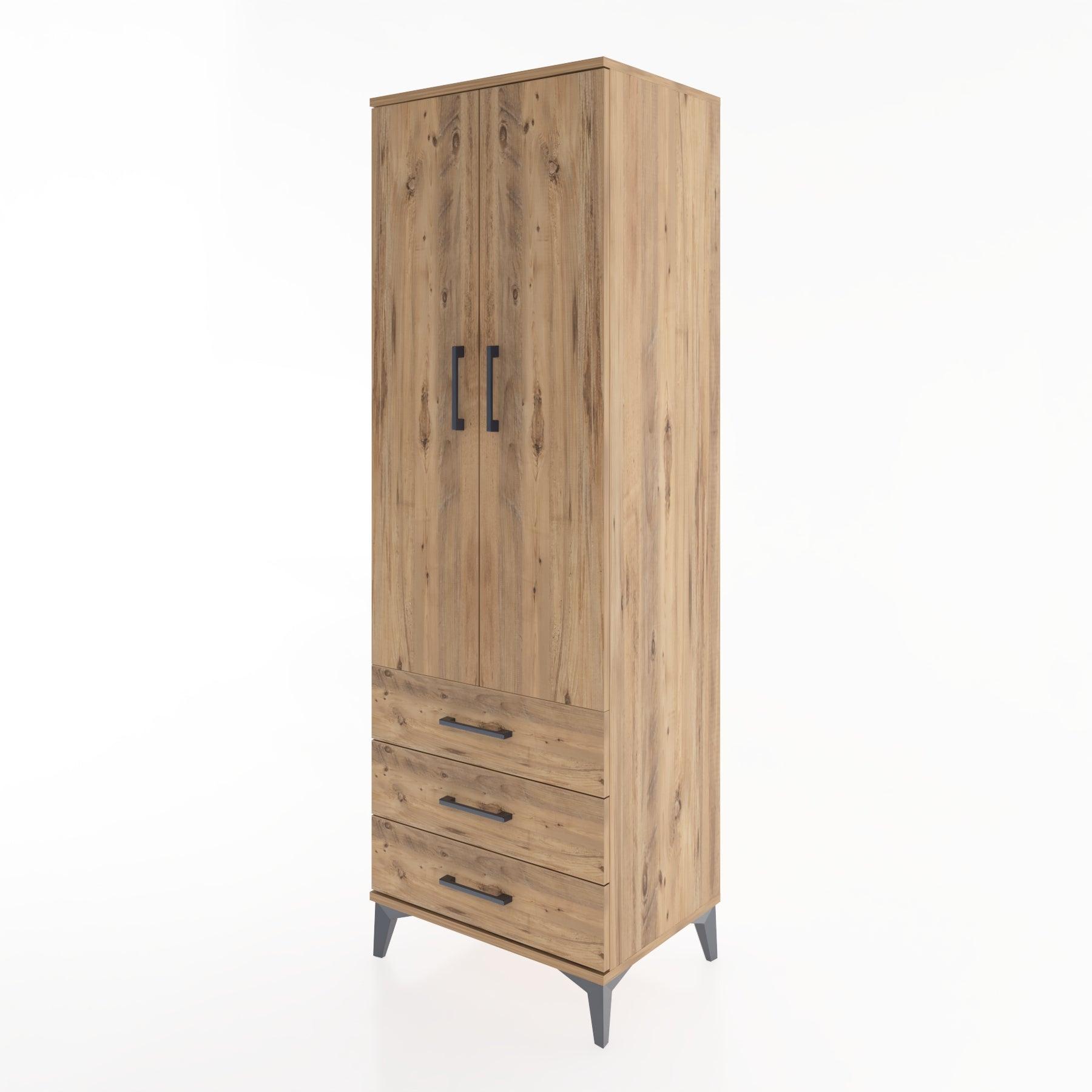 Woodntry Modular Cabinet Pine 60x44x170 cm with Doors and Drawers KC6-3