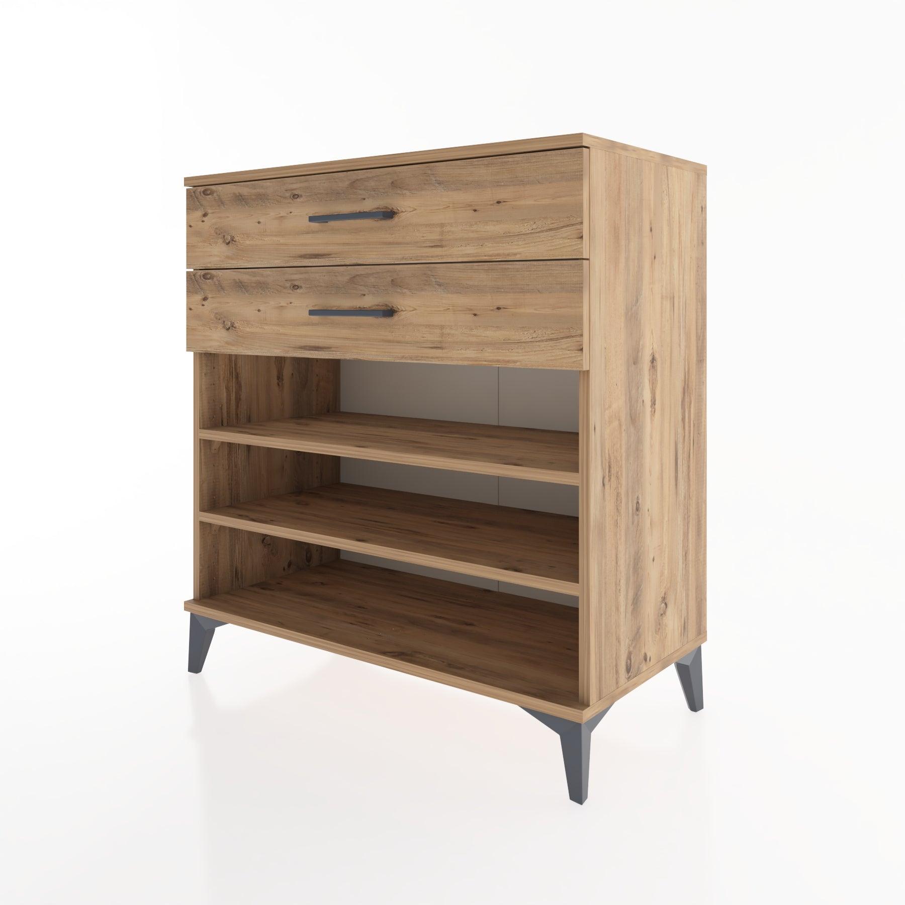 Woodntry Modüler Şifonyer Çam 88x44x84 cm Çekmeceli ve Raflı CR13-3