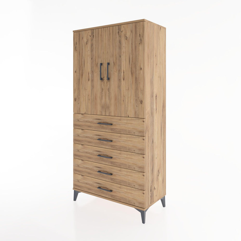 Woodntry Modular Cabinet Pine 88x44x170 cm with Doors and Drawers KC26-3