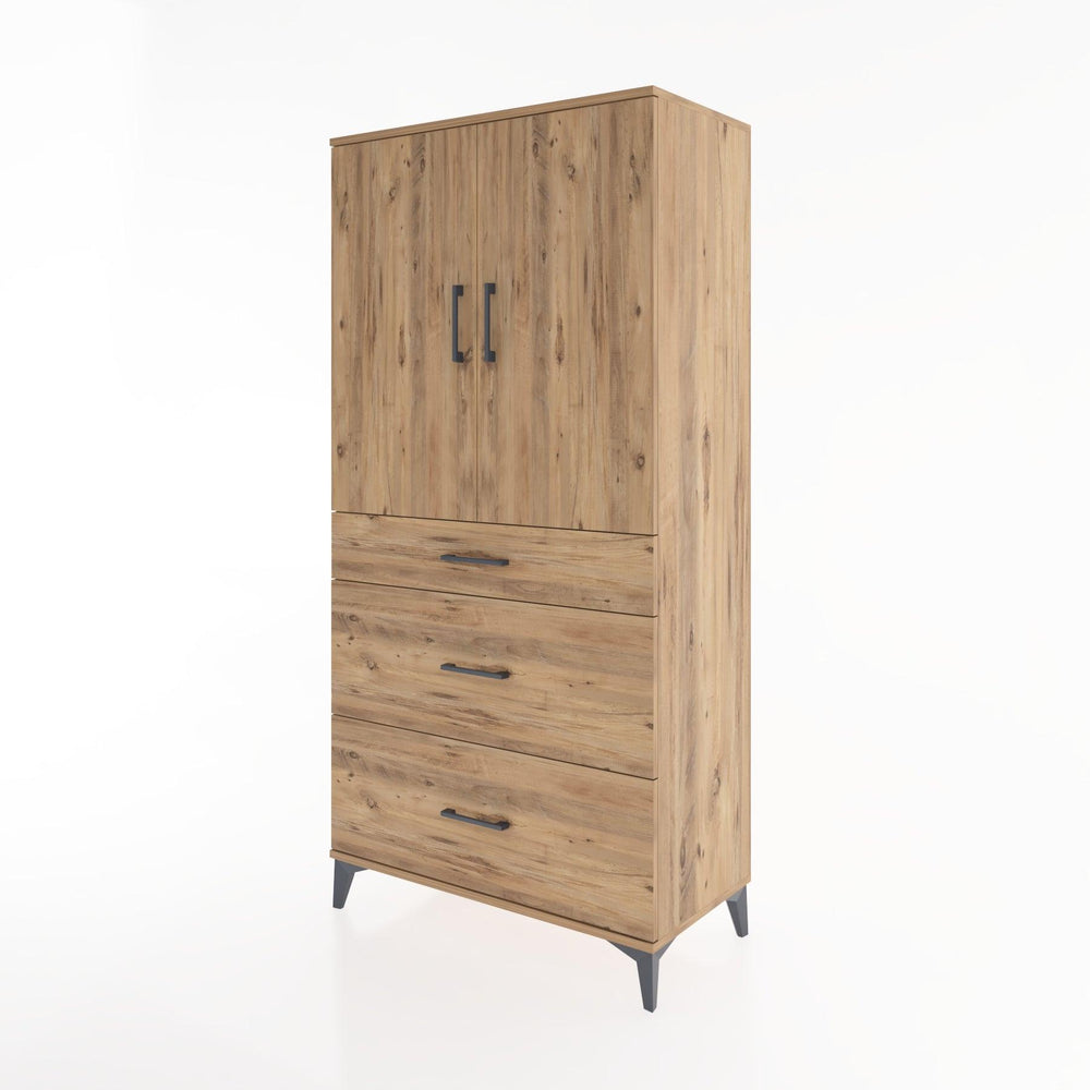 Woodntry Modular Cabinet Pine 88x44x170 cm with Doors and Drawers KC20-3