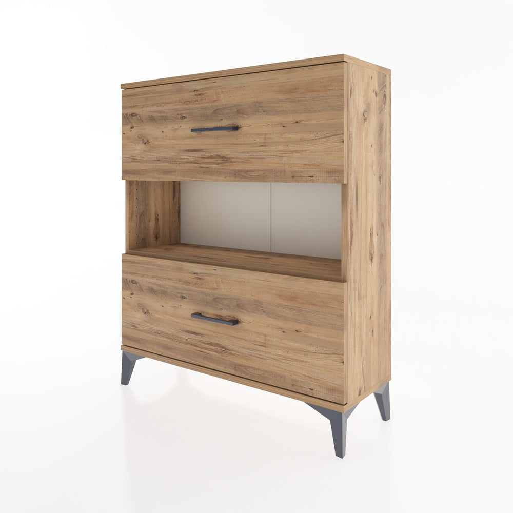 Woodntry Modüler Şifonyer Çam 88x30x94 cm Çekmeceli ve Raflı CR17-3