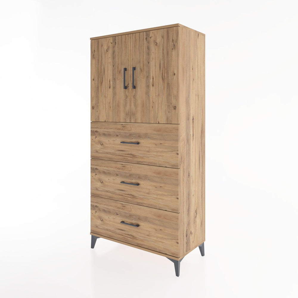 Woodntry Modular Cabinet Pine 88x44x170 cm with Doors and Drawers KC24-3