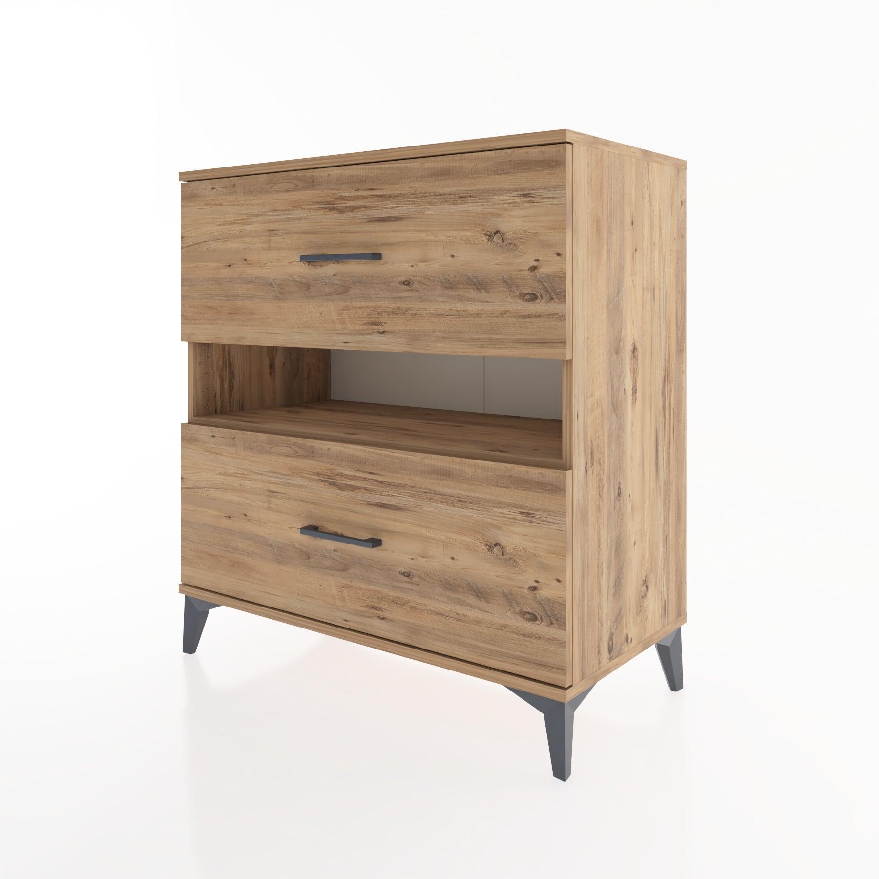 Woodntry Modüler Şifonyer Çam 88x44x84 cm Çekmeceli ve Raflı CR2-3
