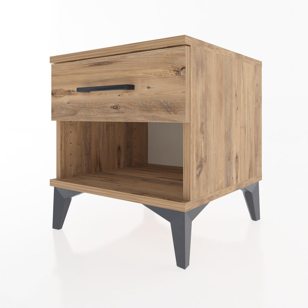Woodntry Modular Nightstand Pine 44x44x36 cm with Drawers and Shelves CR1-3