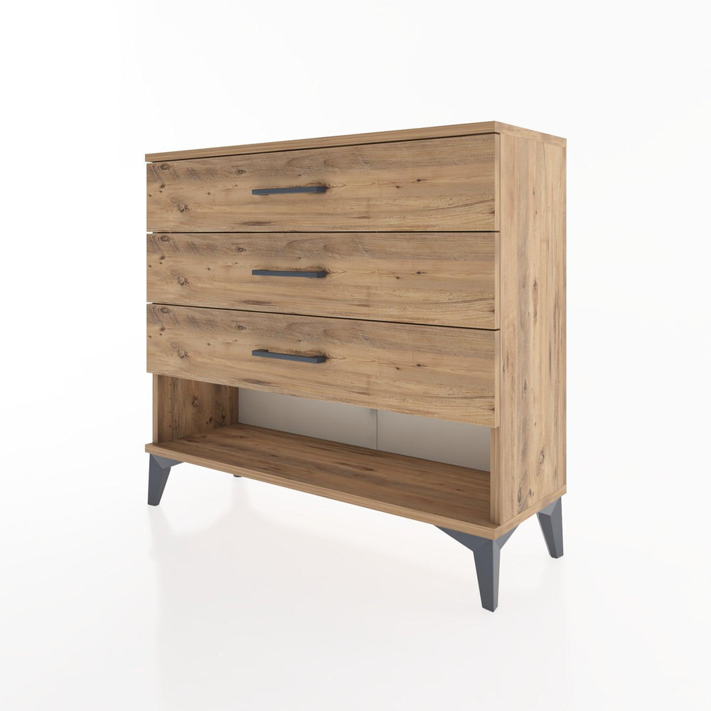Woodntry Modüler Şifonyer Üç Çekmeceli V1 88x30x68 cm Çam - Woodntry