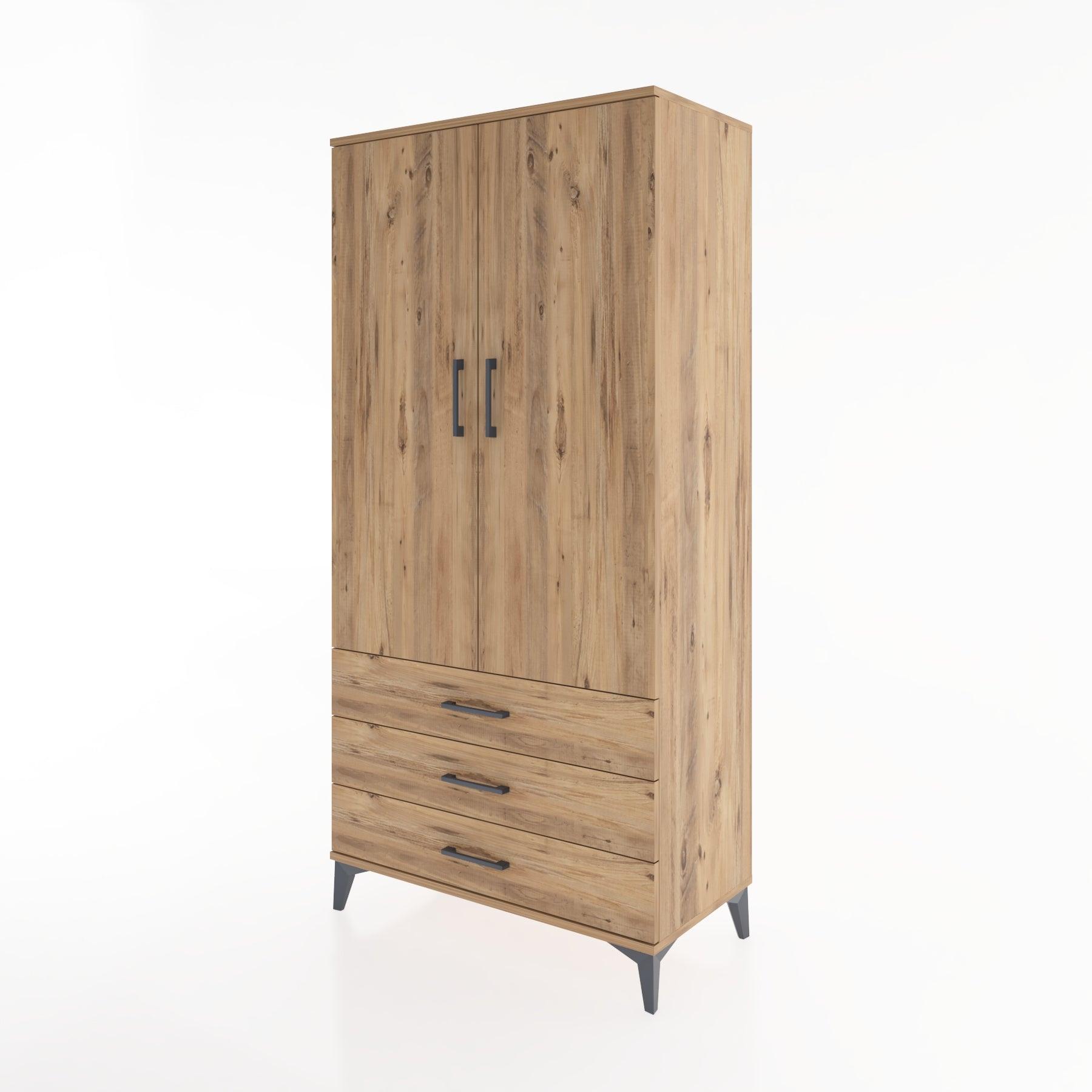 Woodntry Modular Cabinet Pine 88x44x170 cm with Doors and Drawers KC6-3
