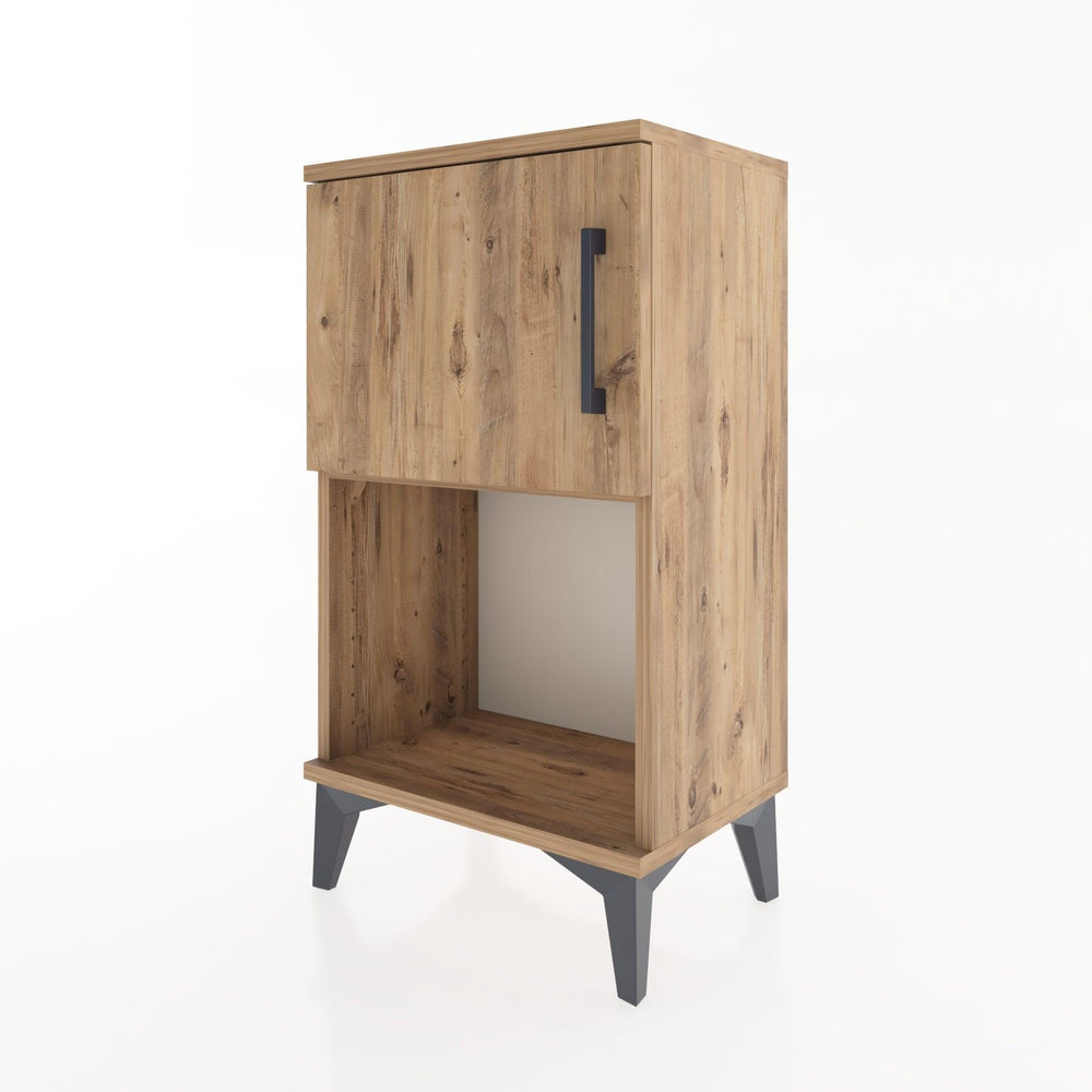 Woodntry Modüler Komodin Raf ve Tek Kapaklı V2 44x30x68 cm Çam - Woodntry