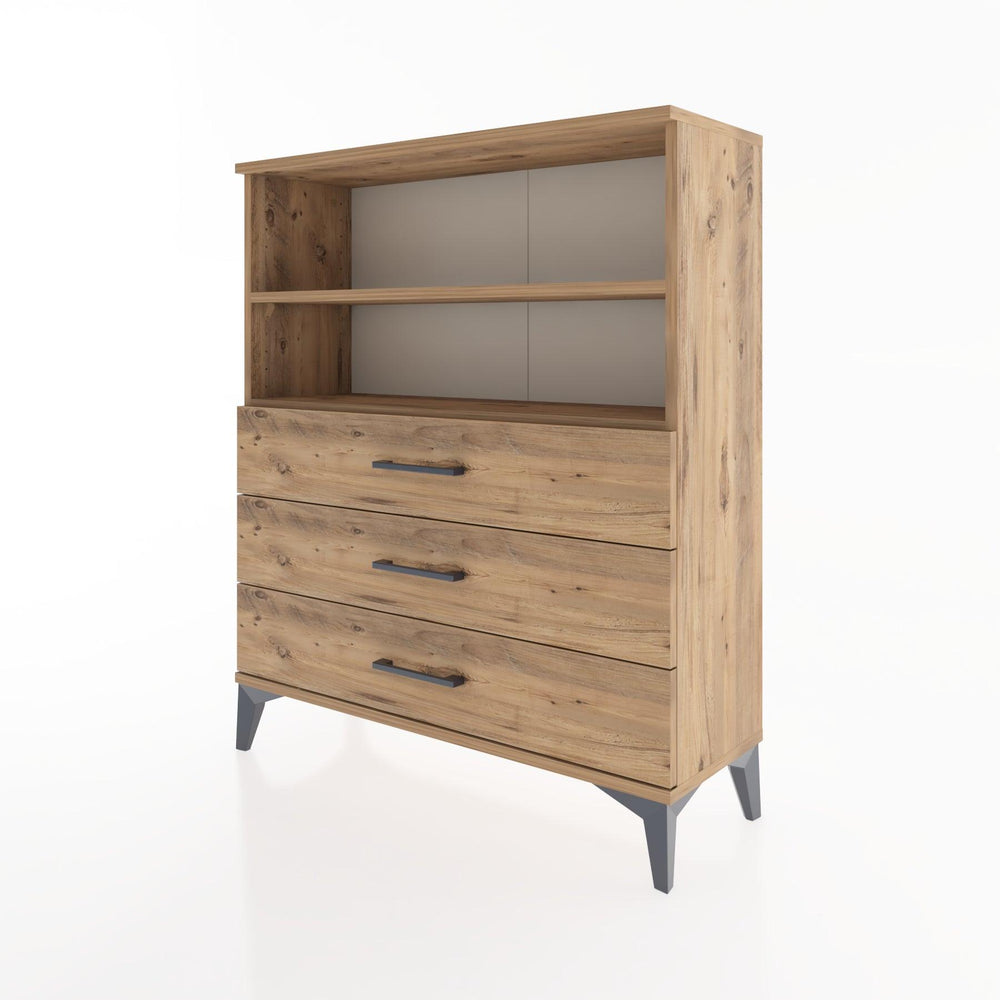 Woodntry Modüler Şifonyer Çam 88x30x94 cm Çekmeceli ve Raflı CR18-3