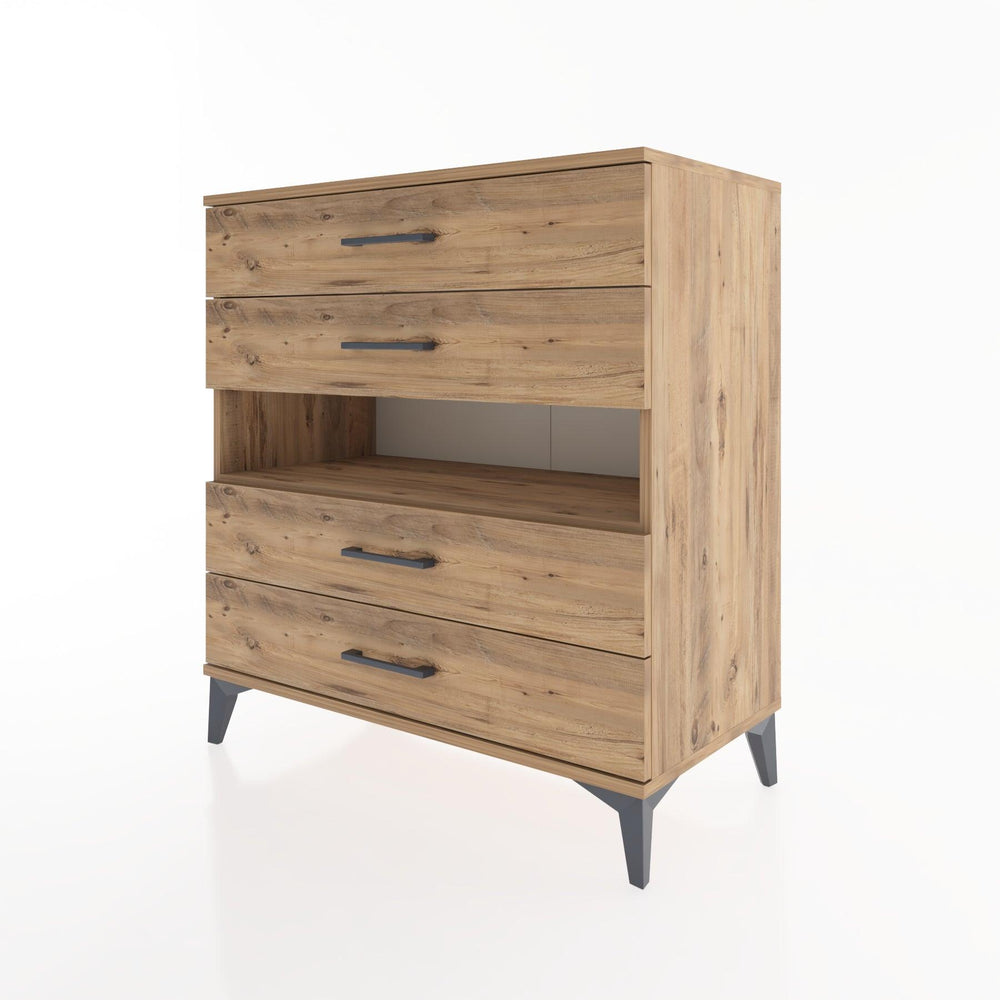 Woodntry Modular Dresser Pine 88x44x84 cm with Drawers and Shelves CR21-3