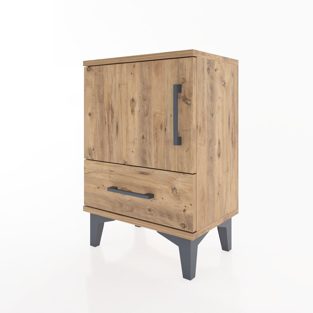 Woodntry Modüler Komodin Kapak ve Çekmeceli 44x30x52 cm Çam - Woodntry