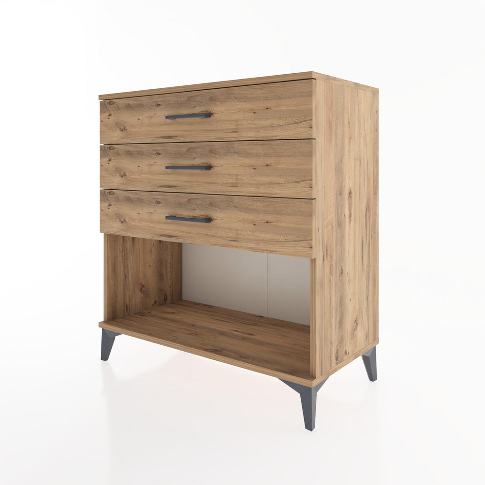 Woodntry Modüler Şifonyer Çam 88x44x84 cm Çekmeceli ve Raflı CR11-3