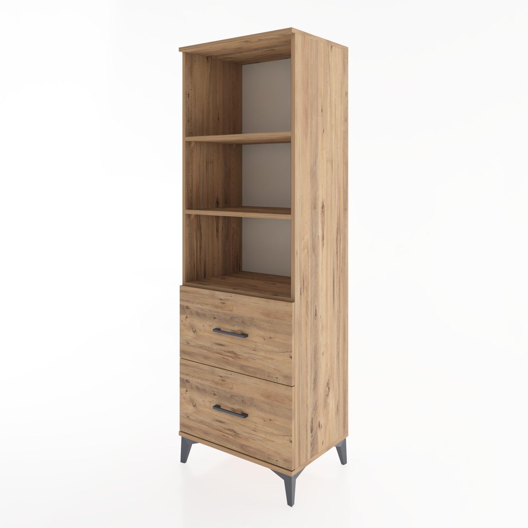 Woodntry Modüler Dolap Çam 60x44x170 cm Çekmeceli ve Raflı CR48-3