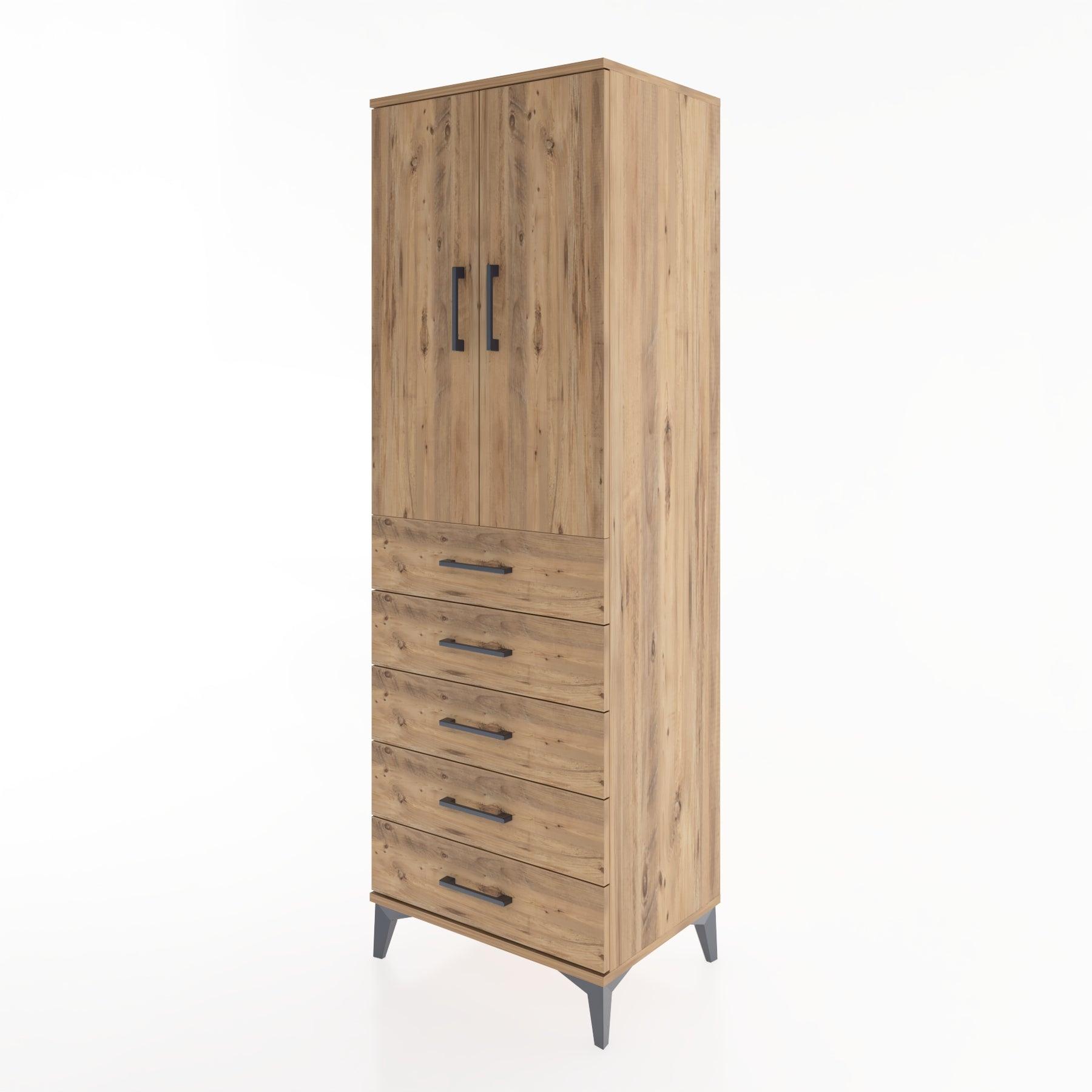 Woodntry Modular Cabinet Pine 60x44x170 cm with Doors and Drawers KC26-3