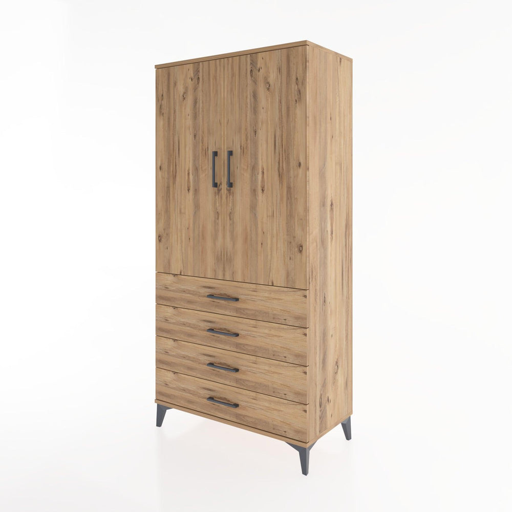 Woodntry Modular Cabinet Pine 88x44x170 cm with Doors and Drawers KC27-3
