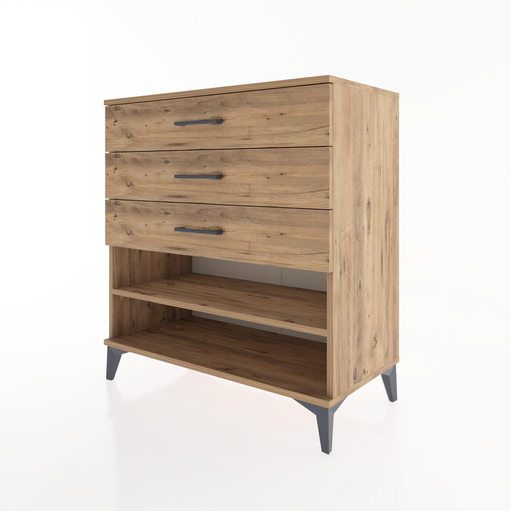 Woodntry Modular Dresser Pine 88x44x84 cm with Drawers and Shelves CR12-3