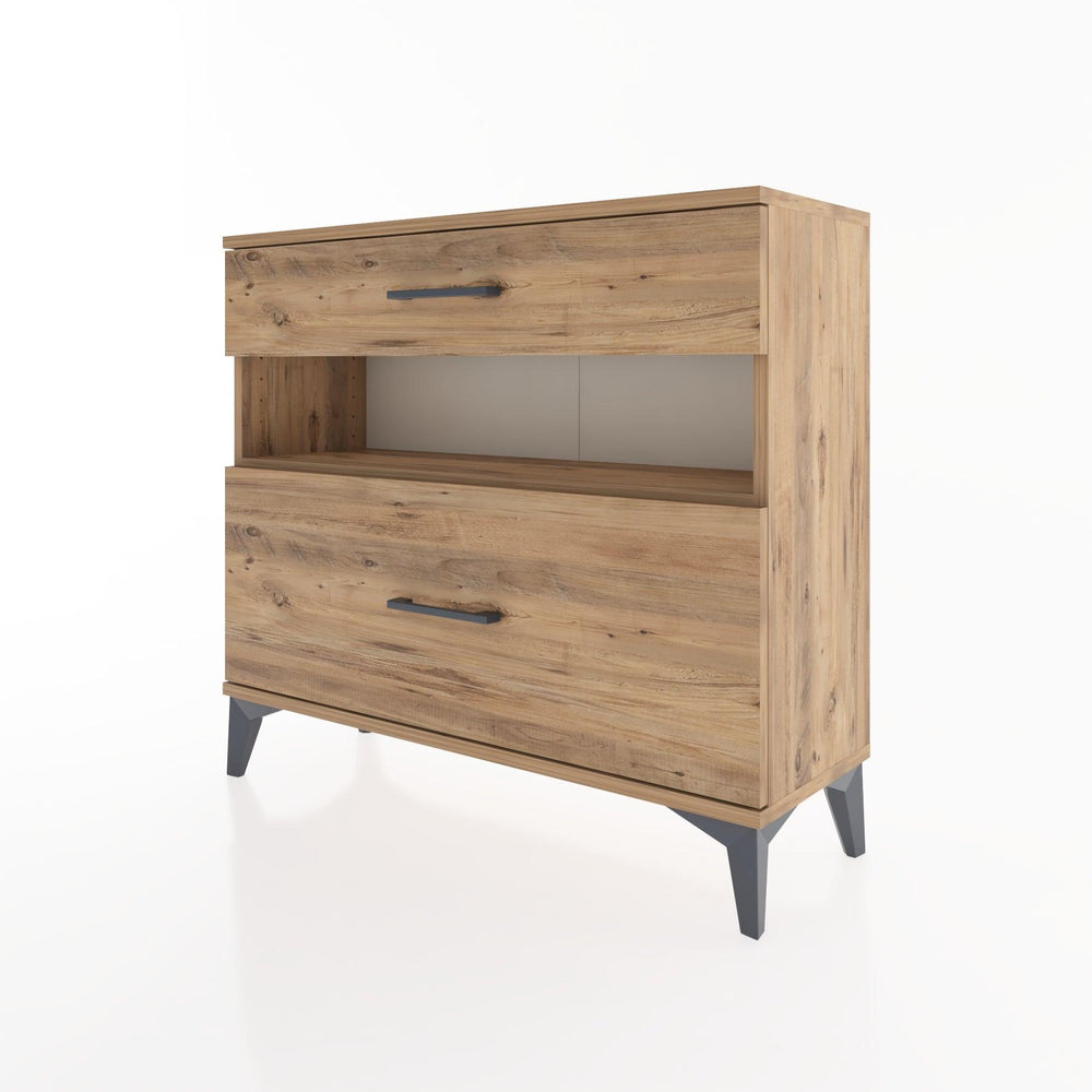 Woodntry Modüler Şifonyer İki Çekmeceli V9 88x30x68 cm Çam - Woodntry