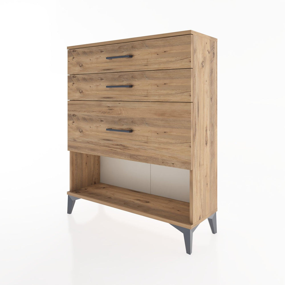 Woodntry Modüler Şifonyer Çam 88x30x94 cm Çekmeceli ve Raflı CR15-3