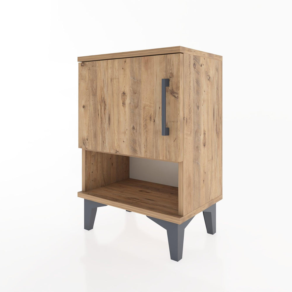 Woodntry Modüler Komodin Tek Kapak ve Raflı 44x30x52 cm Çam - Woodntry