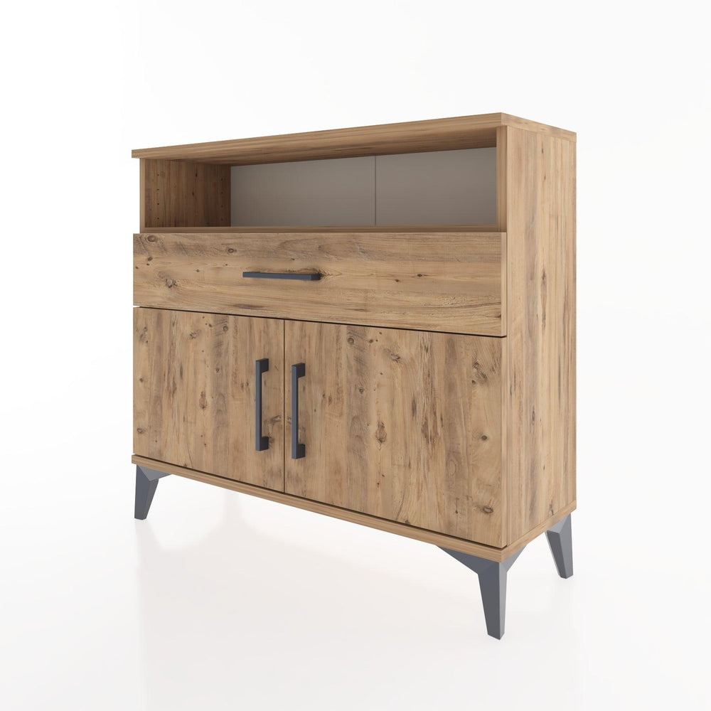 Woodntry Modüler Şifonyer Kapak Raf Çekmeceli 88x30x68 cm Çam - Woodntry