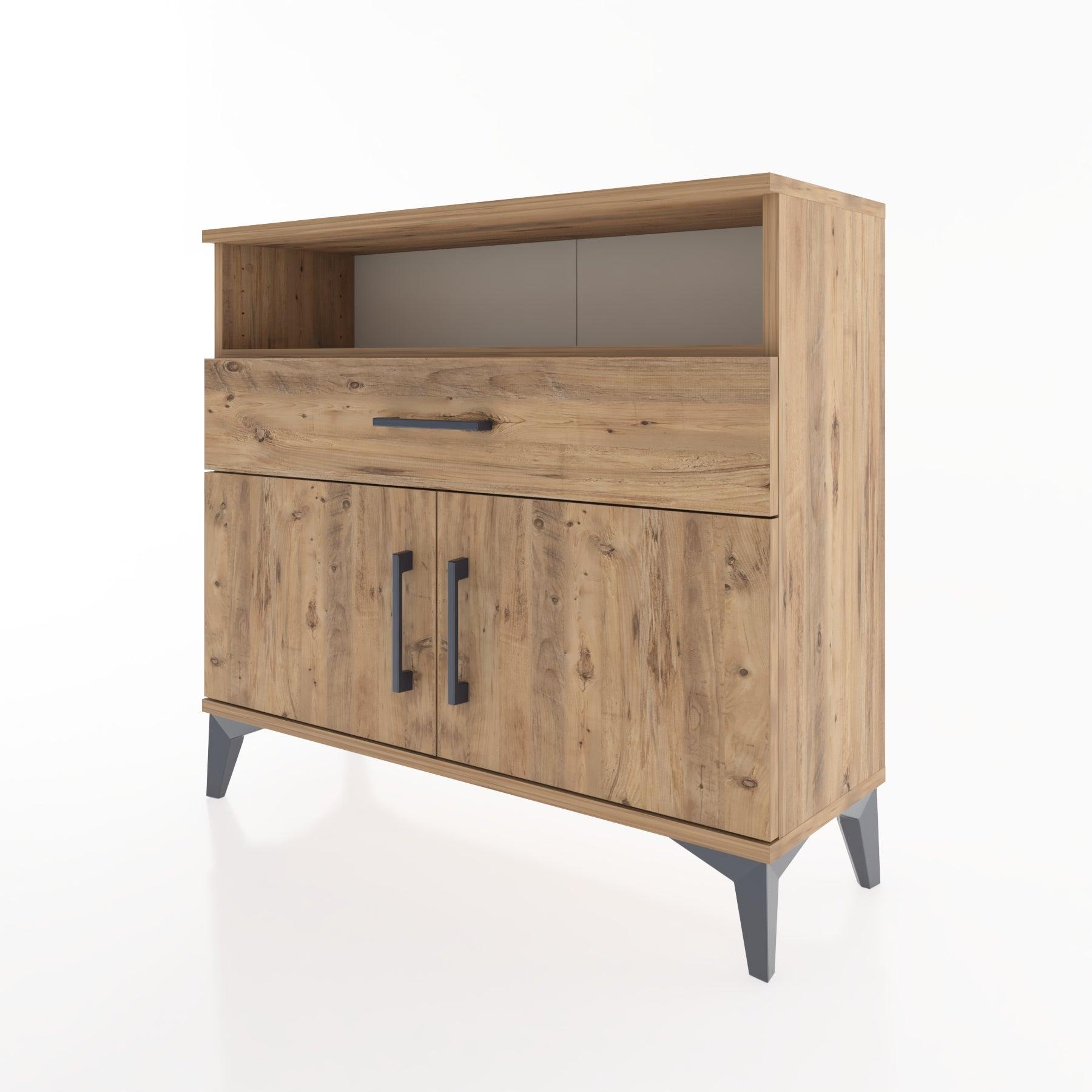 Woodntry Modüler Şifonyer Kapak Raf Çekmeceli 88x30x68 cm Çam - Woodntry