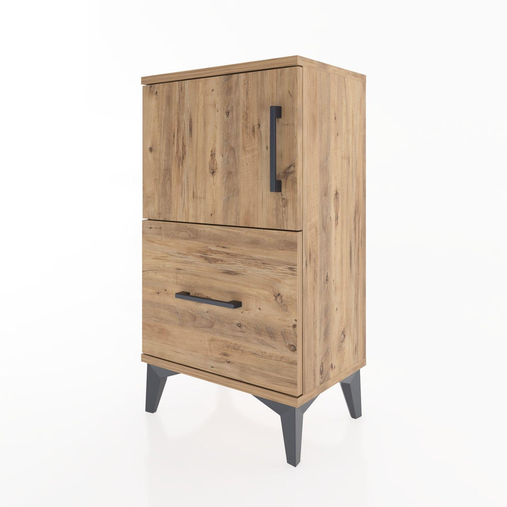 Woodntry Modüler Komodin Çekmece ve Kapaklı V2 44x30x68 cm Çam - Woodntry