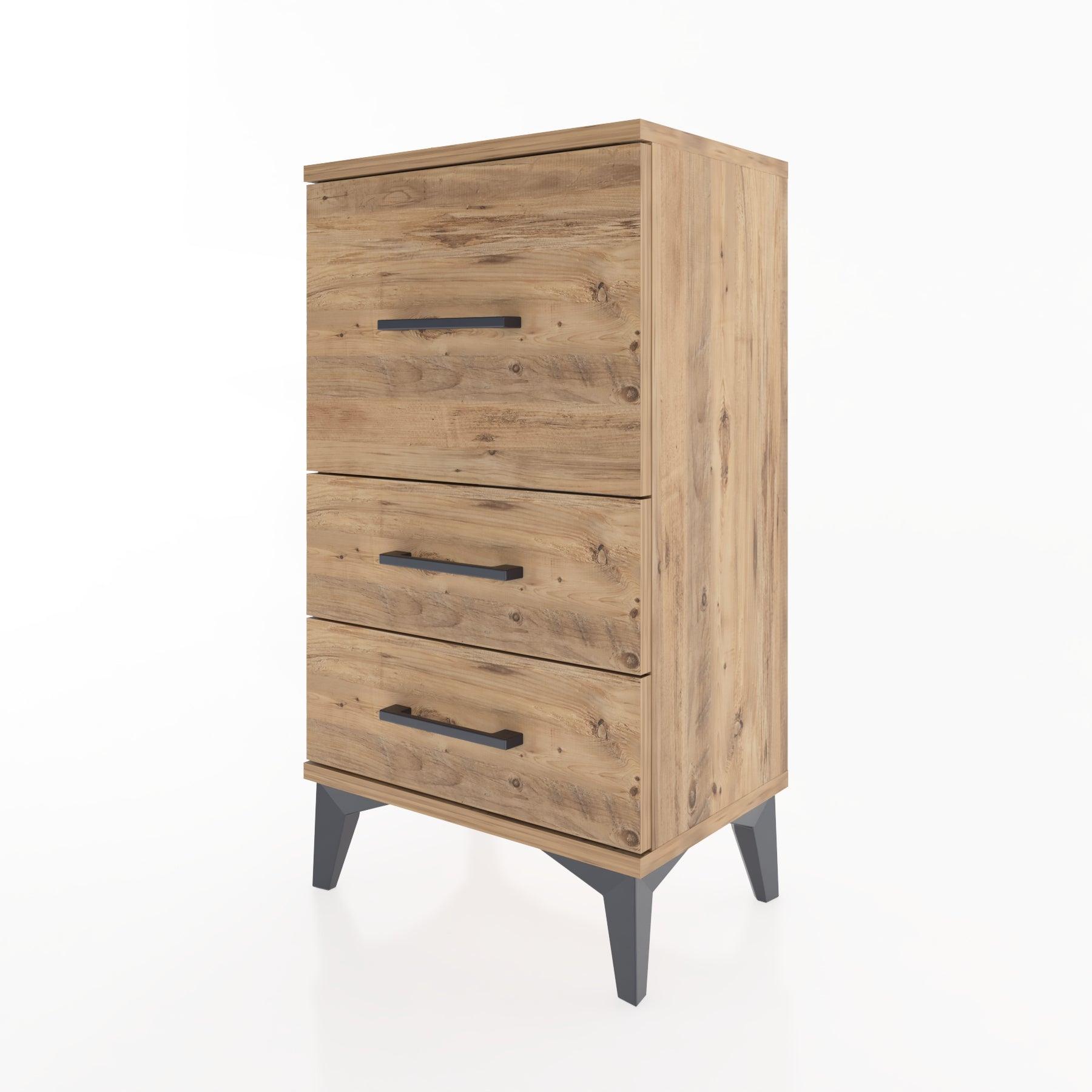 Woodntry Modüler Komodin Üç Çekmeceli V1 44x30x68 cm Çam - Woodntry