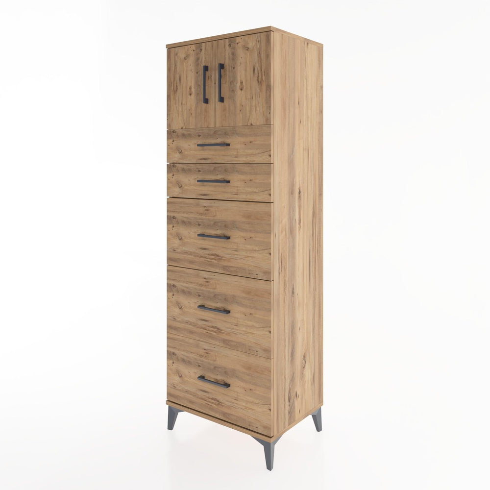 Woodntry Modular Cabinet Pine 60x44x170 cm with Doors and Drawers KC22-3