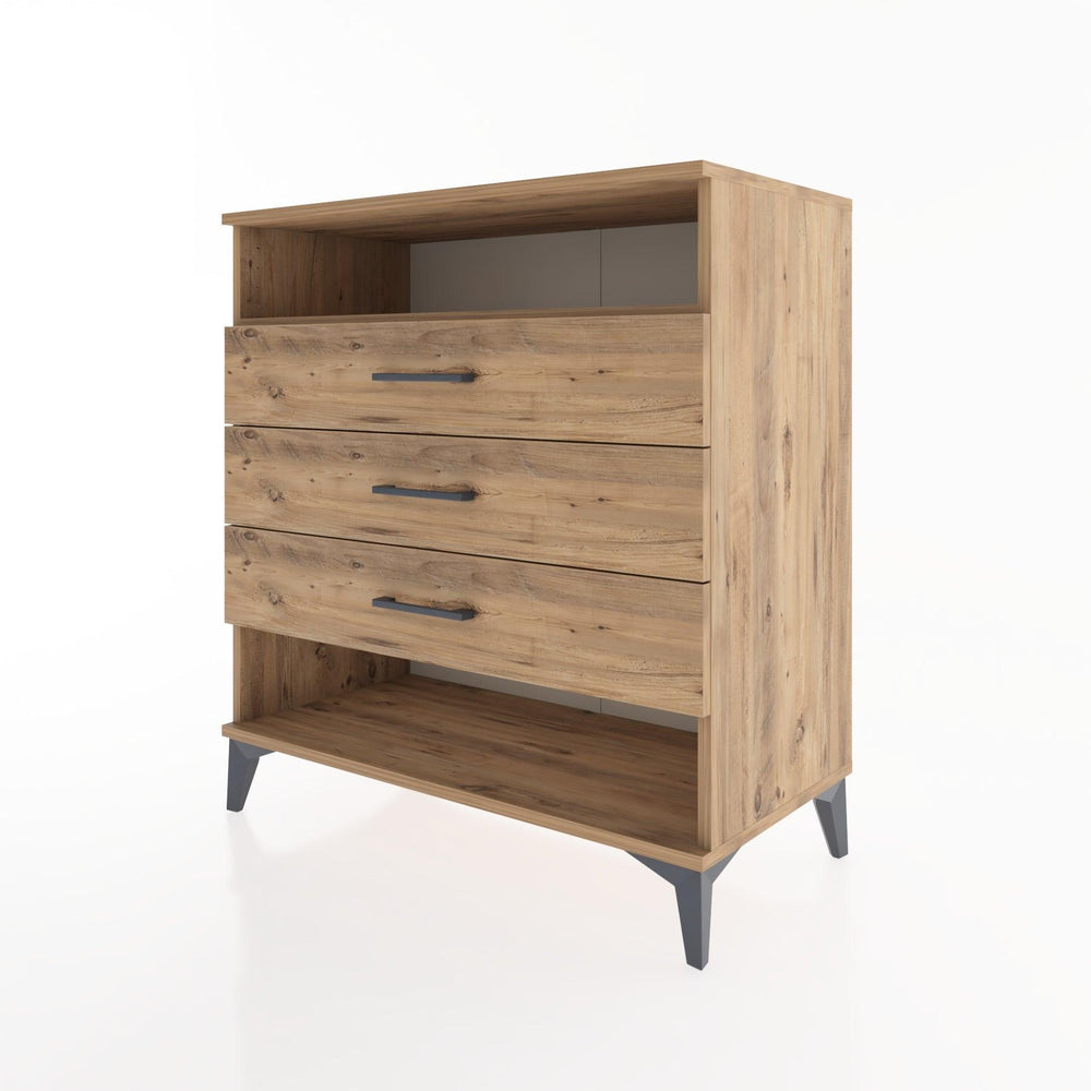 Woodntry Modüler Şifonyer Çam 88x44x84 cm Çekmeceli ve Raflı CR20-3